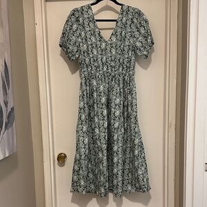 JCrew Floral Green midi dress